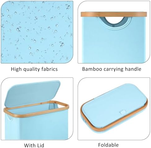 Slim Laundry Basket, 60L Laundry Hamper - Image 2