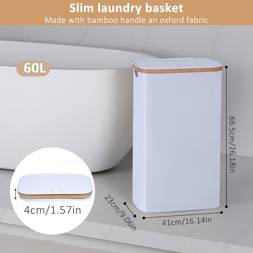 IEGrow Laundry Hamper with Lid, 60L Laundry Basket with Mesh Bags - Image 2