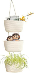 AARAINBOW Wall Hanging Cotton Baskets, Large 3 Tier Decorative Basket by AARAINBOW