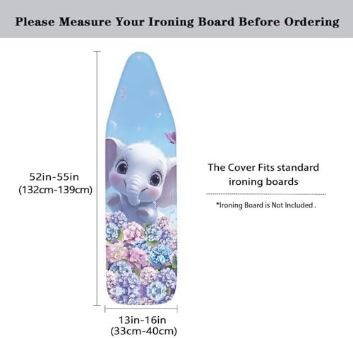 Floral Elephant Ironing Board Cover and Pad, Iron Board Cover - Image 5