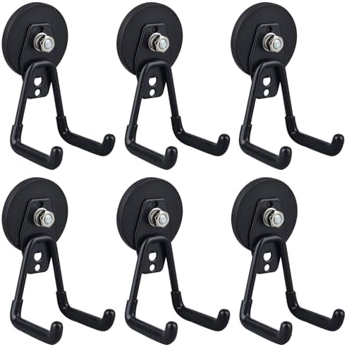 ULIBERMAGNET Heavy Duty Magnetic Garage Hook, 6 Pack Strong Large Magnet Hooks by ULIBERMAGNET