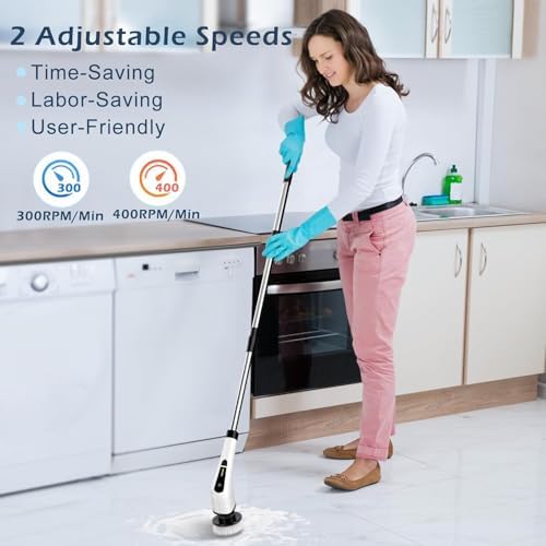 Electric Spin Scrubber, Cordless Cleaning Brush Scrubber - Image 4