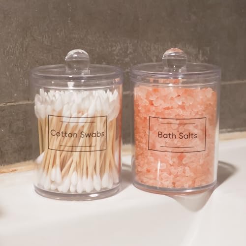 2 Pack Acrylic Qtip Holder Dispenser, Canisters Apothecary Jar Set - Image 6