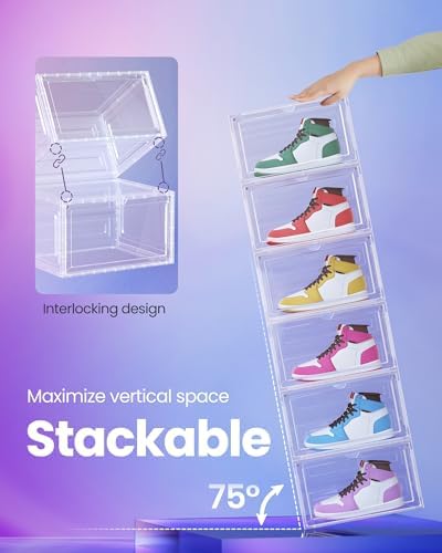 SONGMICS Shoe Boxes Set of 8, Fits Shoes up to US Size 12 - Image 4