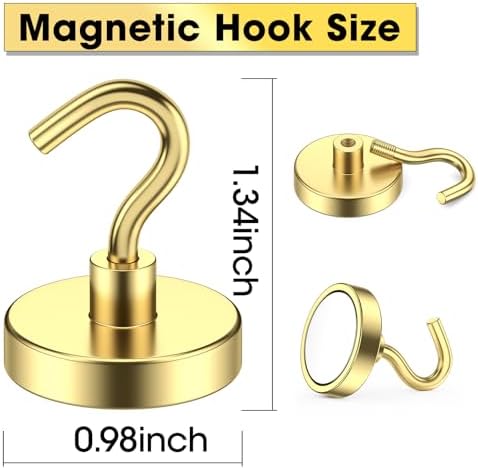 VNDUEEY Magnetic Hooks, 80 Lbs Heavy Duty Earth Magnets - Image 4