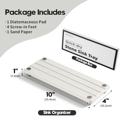 Razborci Quick Dry Bathroom Tray & Kitchen Sink Organizer, Water Absorbing - Image 6