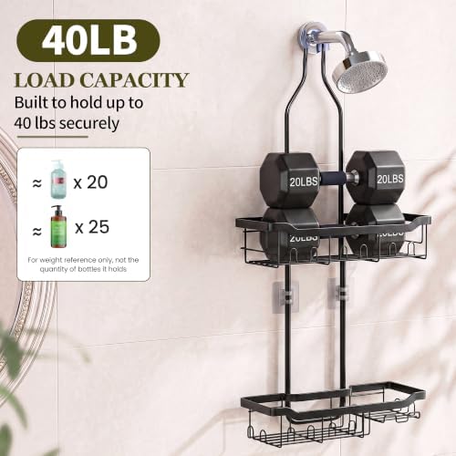 Adjustable Shower Caddy Hanging Rustproof: Tool-free Height Adjustment - Image 5