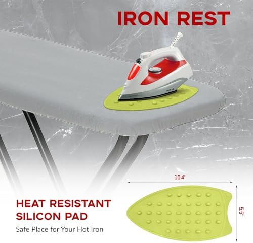 Ironing Board Full Size 54x14, RAINHOL Gray Height Adjustable Iron Board - Image 5