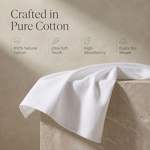 Urban Villa Kitchen Towels Cotton Dish Towels 20”x30” White - Image 4