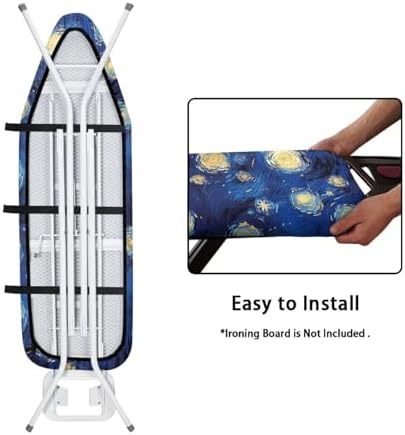 Galaxy Star Steam Ironing Board Cover Standard Size 15" X 54", Starry Night Oil - Image 4