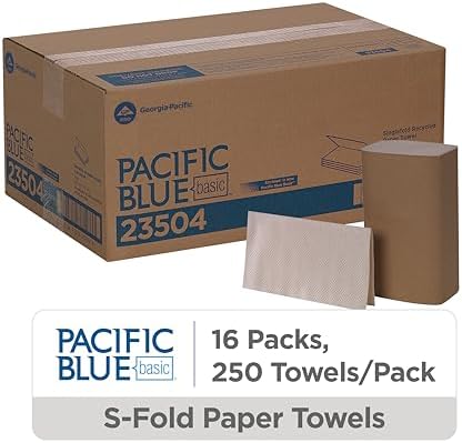 Pacific Blue Basic S-Fold Recycled Paper Towels by GP PRO, 250 Towels Per Pack - Image 2