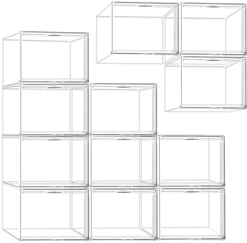 12 Pack Drop-Front Clear Shoe Boxes by Unknown
