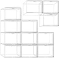 12 Pack Drop-Front Clear Shoe Boxes by Unknown
