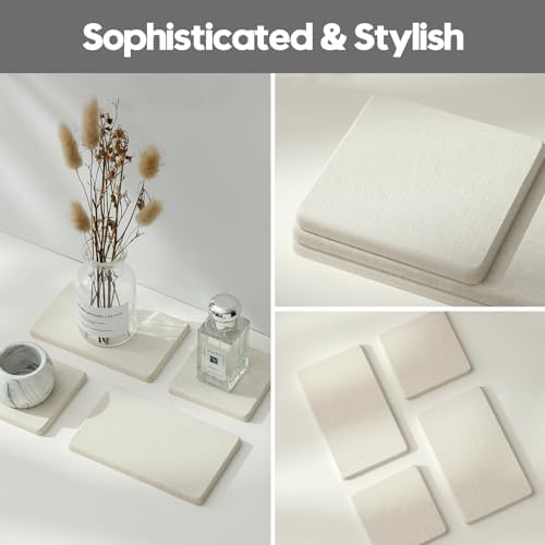 Razborci 4PCS Bathroom Sink Vanity Trays, Diatomaceous Earth Quick Stone Drying - Image 6