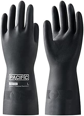 PACIFIC PPE Chemical Resistant Gloves, Heavy Duty Industrial Rubber Gloves by PACIFICPPE