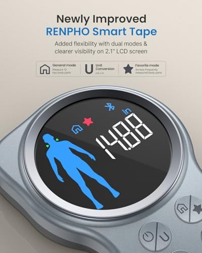 RENPHO Smart Tape Measure with Large Display, Fitness Shape, Measure - Image 2