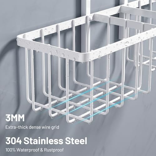 Luxspire Hanging Shower Caddy Overhead, Shower Organizer Hanging - Image 6
