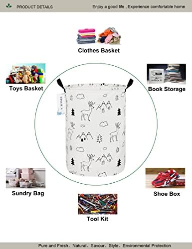 Round collapsible Large Deer Mountain Laundry Hamper - Image 3