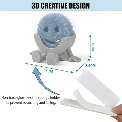 Creative Drainage Sponge Holder: Traceless Glue, 3D Printed Funny Kitchen Sink - Image 4