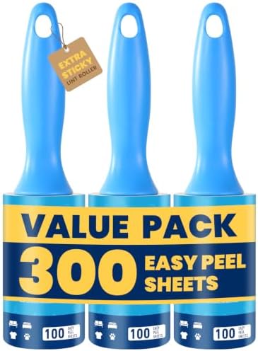 Extra Sticky Lint Roller for Pet Hair, 300 Sheets by Unknown
