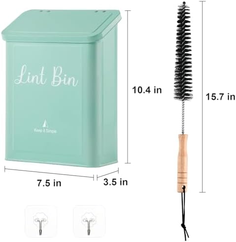 Magnetic Lint Bin for Laundry Room Organization and Storage, Light Green - Image 6