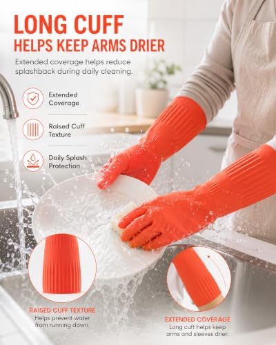 Disfore Rubber-Gloves Dishwashing Gloves - Image 5