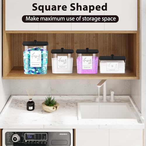 COAZEX 4 Pack Clear Laundry Pods Container & Dryer Sheet Holder - Image 4