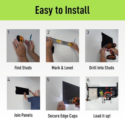 GATOR MAGNETICS Wall Kit: 3 Panels, 6 Magnetic Hooks – Garage Organizer - Image 5