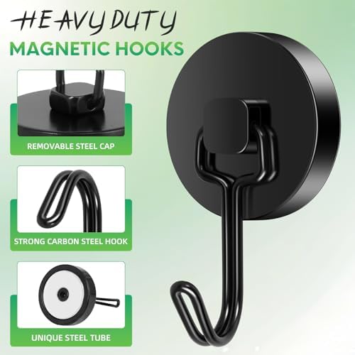 Neosmuk Magnetic Swing Hooks, 100lb Cruise Black Hooks, 6 Pack - Image 5