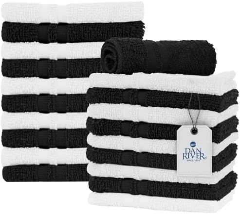 DAN RIVER 100% Cotton Washcloths 20 Pack Premium Quality Face and Body Cloth by DanRiver