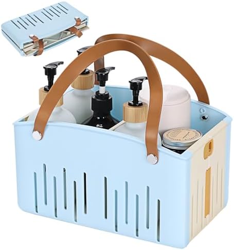 Portable Shower Caddy Collapsible Plastic Shower Basket Tote by Homiton