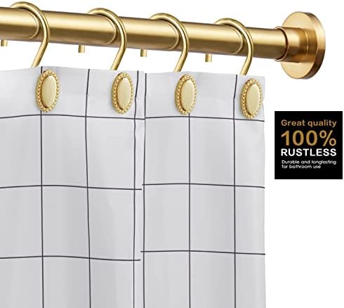 Gold Shower Curtain Hooks Rings, Zinc Alloy - Image 2