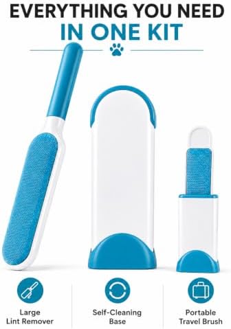 Pet Hair Remover Brush Set for Dog & Cat Hair, Reusable Lint Roller, - Image 6