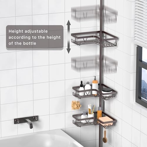 KEGII 4-Tier Corner Shower Caddy Tension Pole, Bathroom Shelf - Image 2