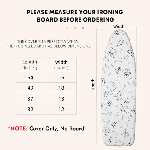 Seiritex Ironing Board Cover and Pad Standard Size 15 x 54 inch, Heat Reflective - Image 5