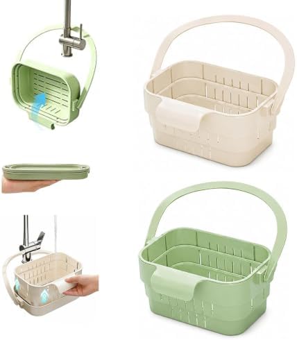 2 Pack Foldable Hanging Sink Strainer Basket, Over Sink Collapsible Colander by Fnaumdol