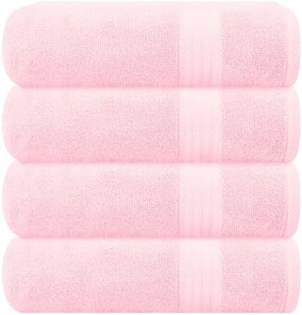 GLAMBURG Premium Cotton 4 Pack Bath Towel Set by GLAMBURG
