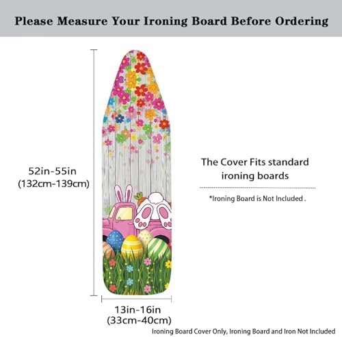 Bunny Ironing Board Cover Easter Standard Size Wood Print Ironing Board Dust - Image 5