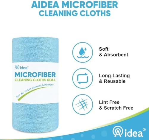 AIDEA Microfiber Cleaning Cloth 165 Sheets 3 Roll - Image 3