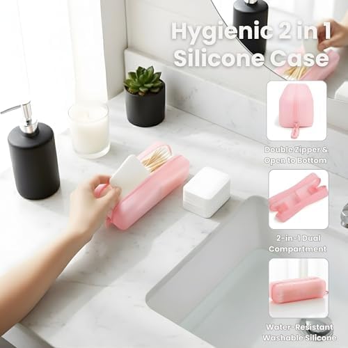 Cotton Pad Swab Travel Case, 2-in-1 Waterproof Organizer - Image 5