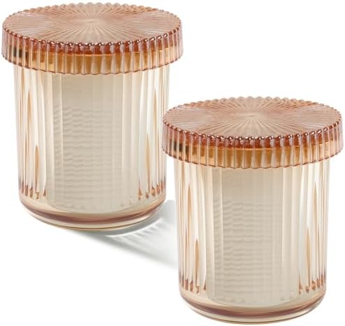 rejomiik 2 Pack Qtip Holder Glass Apothecary Jars by rejomiik