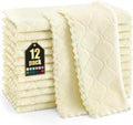 Homaxy 12 Pack Super Soft & Absorbent Dish Cloths, Cream Yellow by Homaxy