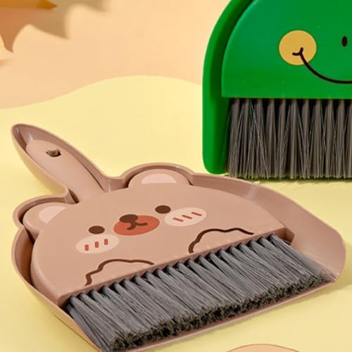 Mini Dustpan and Brush Set, Cartoon Portable Cleaning Broom - Image 2