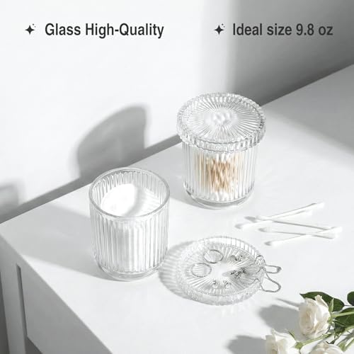 Clear Thick Glass Bathroom Qtip Holder, 2 Pack - Image 4