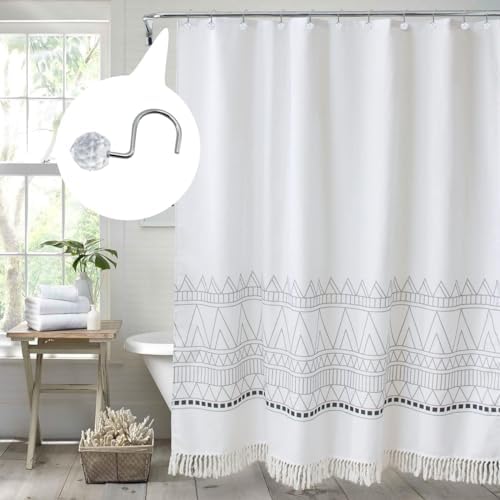 J&V TEXTILES Shower Curtain Hooks Rings, Rust Resistant Metal Double Glide - Image 4