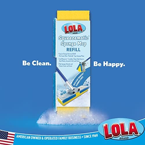 LOLA Squeeze Matic Butterfly Sponge Mop Refill, 12 Pack Replacement Head - Image 5