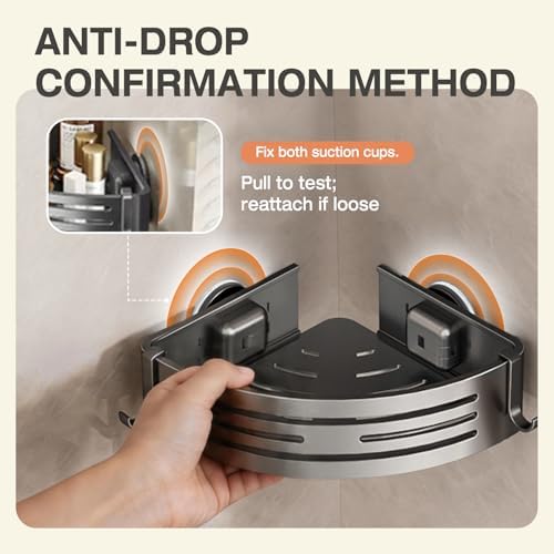Lekesky Corner Shower Caddy Suction Cup, Shower Corner Shelf - Image 3