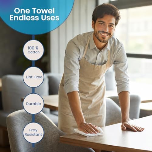 Bar Mop Towels Pack of 24 – Bulk Terry Cleaning Rags 16"x19" – Absorbent - Image 7