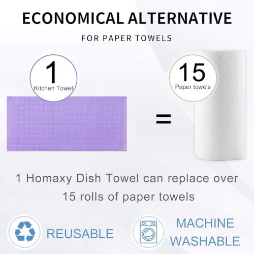 Homaxy 100% Cotton Terry Kitchen Towels, 6 Pack - Image 7