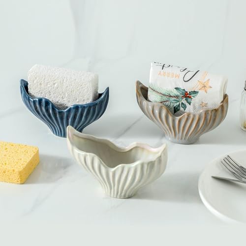 Uiddo Sponge Holder for Kitchen Sink, Ceramic Sponge Holder - Image 7